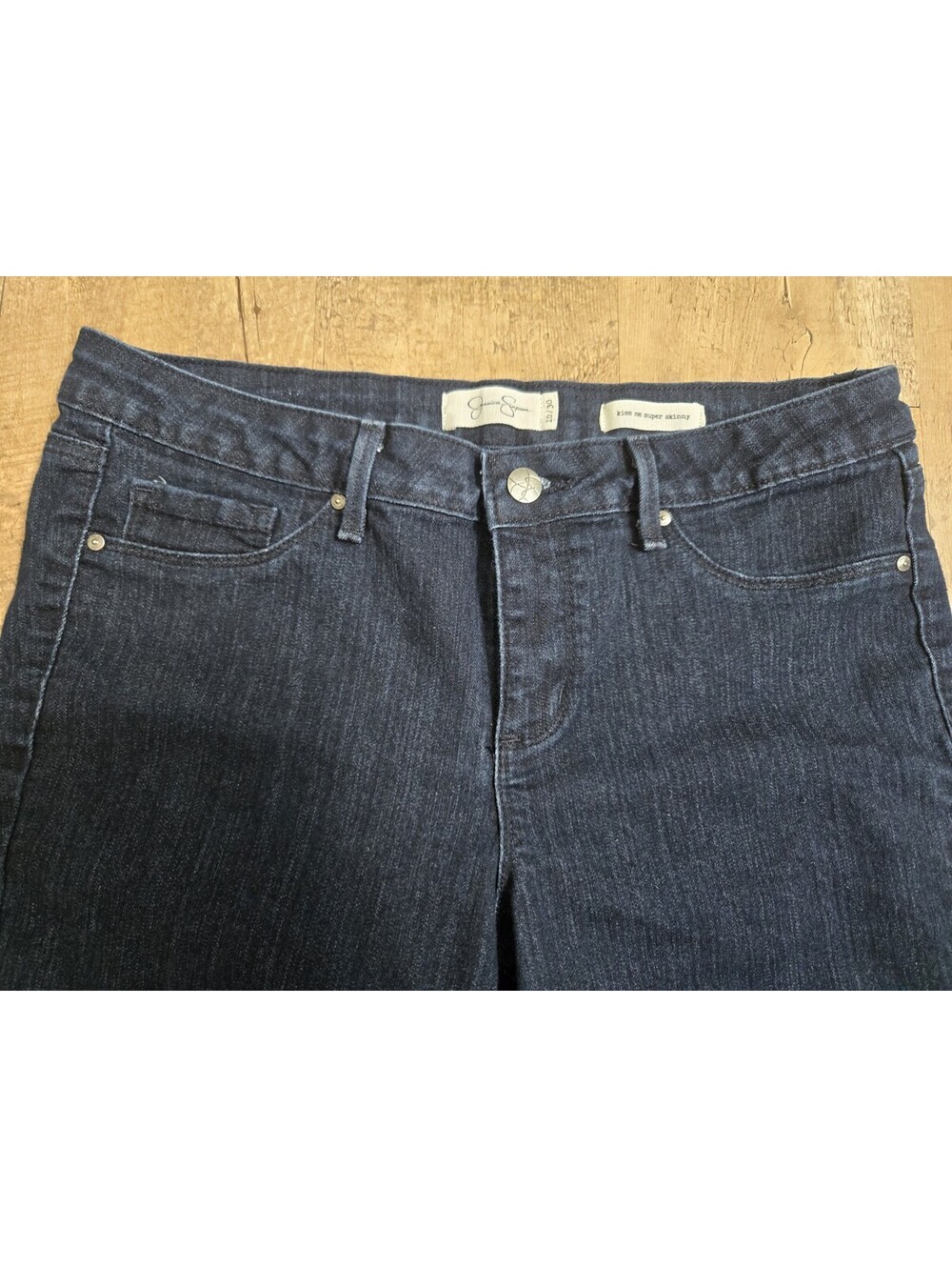 Jessica Simpson Kiss Me Super Skinny Jeans Womens Size 10 / 30 Dark Wash Stretch - Picture 10 of 15